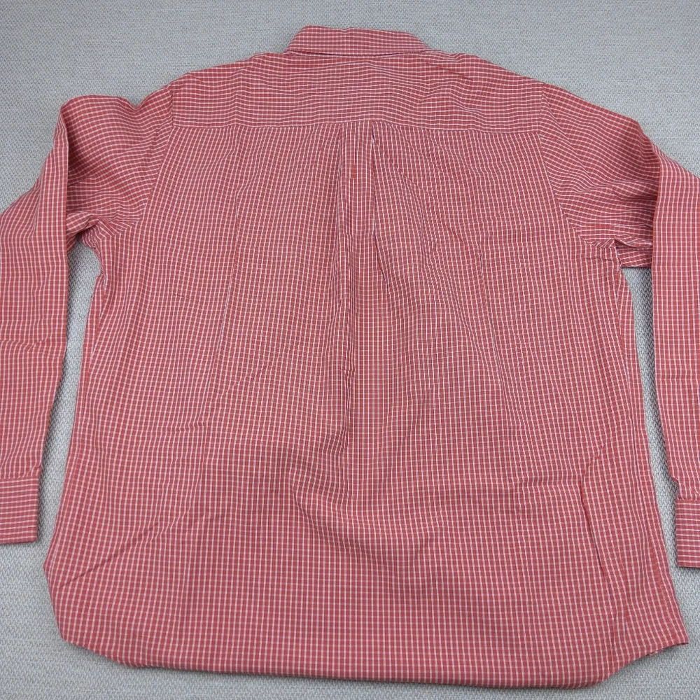Banana Republic Relaxed Fit Button Down Shirt, Lt. Red/White Check Pattern, Sz M